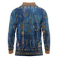 Ancient Egyptian Culture Long Sleeve Polo Shirt Pharaohs Anubis Kemet and Symbolic Motifs - African Pride