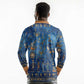 Ancient Egyptian Culture Long Sleeve Polo Shirt Pharaohs Anubis Kemet and Symbolic Motifs - African Pride