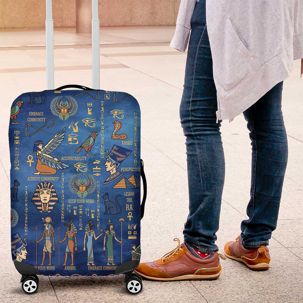 Ancient Egyptian Culture Luggage Cover Pharaohs Anubis Kemet and Symbolic Motifs - African Pride
