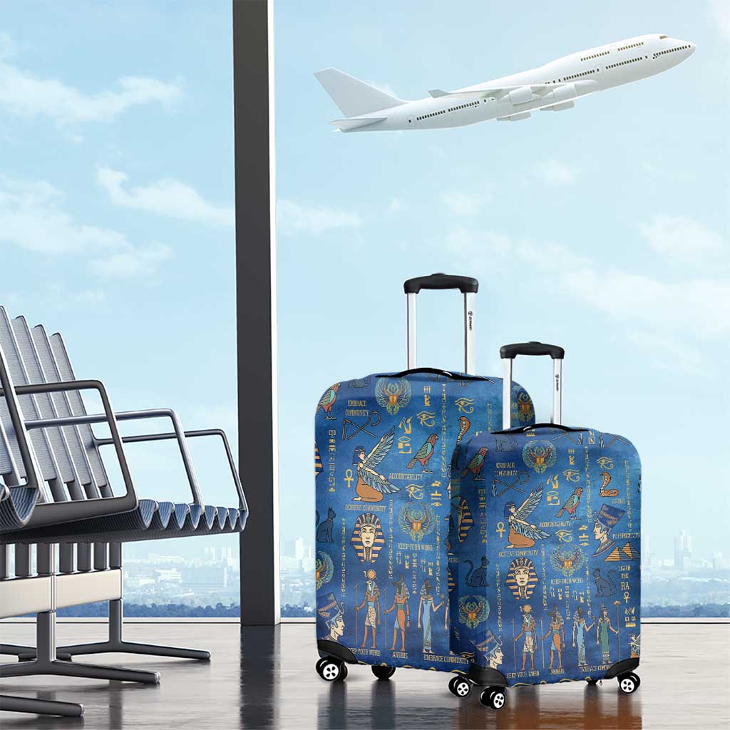 Ancient Egyptian Culture Luggage Cover Pharaohs Anubis Kemet and Symbolic Motifs - African Pride