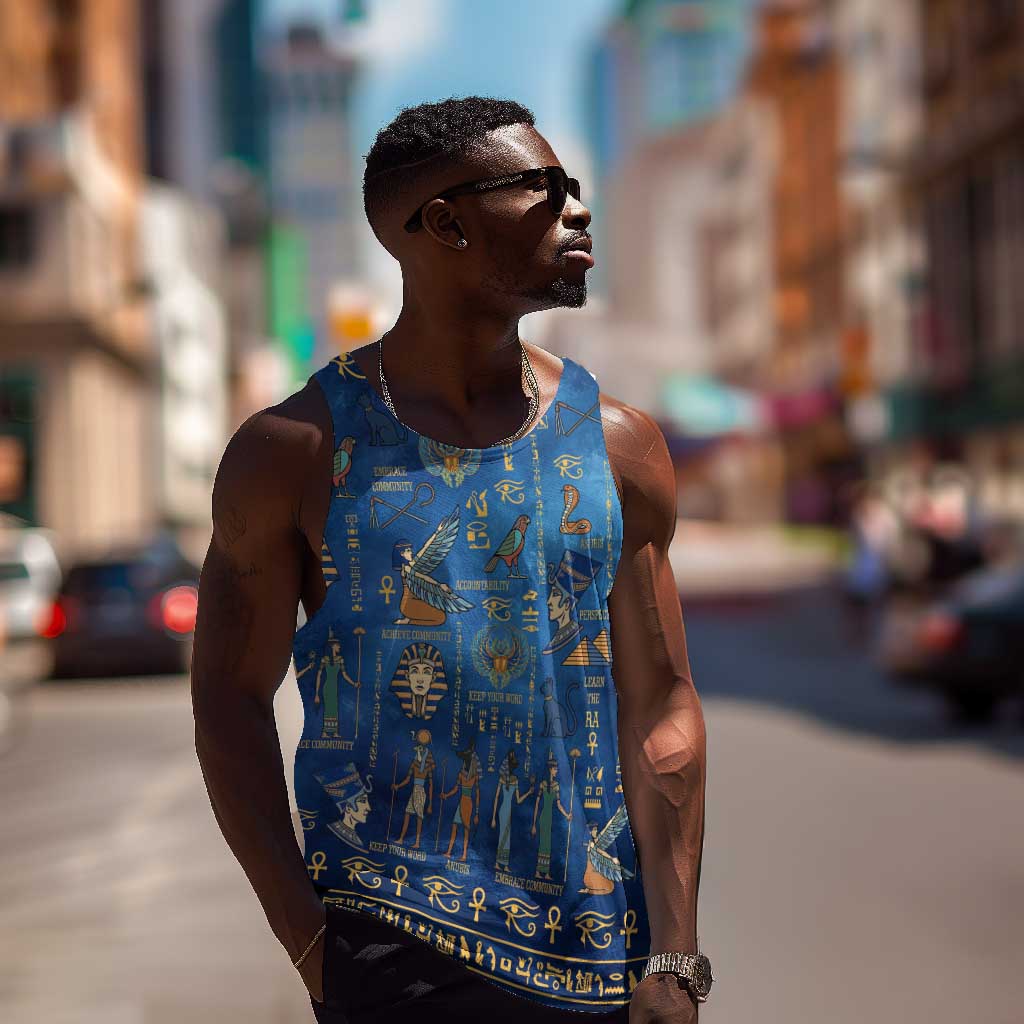 Ancient Egyptian Culture Men Tank Top Pharaohs Anubis Kemet and Symbolic Motifs - African Pride