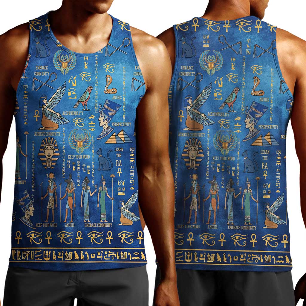 Ancient Egyptian Culture Men Tank Top Pharaohs Anubis Kemet and Symbolic Motifs - African Pride