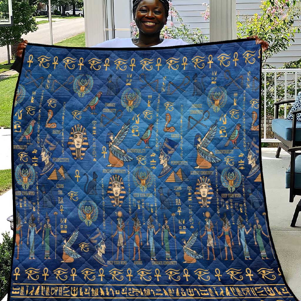 Ancient Egyptian Culture Quilt Pharaohs Anubis Kemet and Symbolic Motifs - African Pride