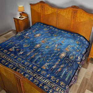 Ancient Egyptian Culture Quilt Pharaohs Anubis Kemet and Symbolic Motifs - African Pride