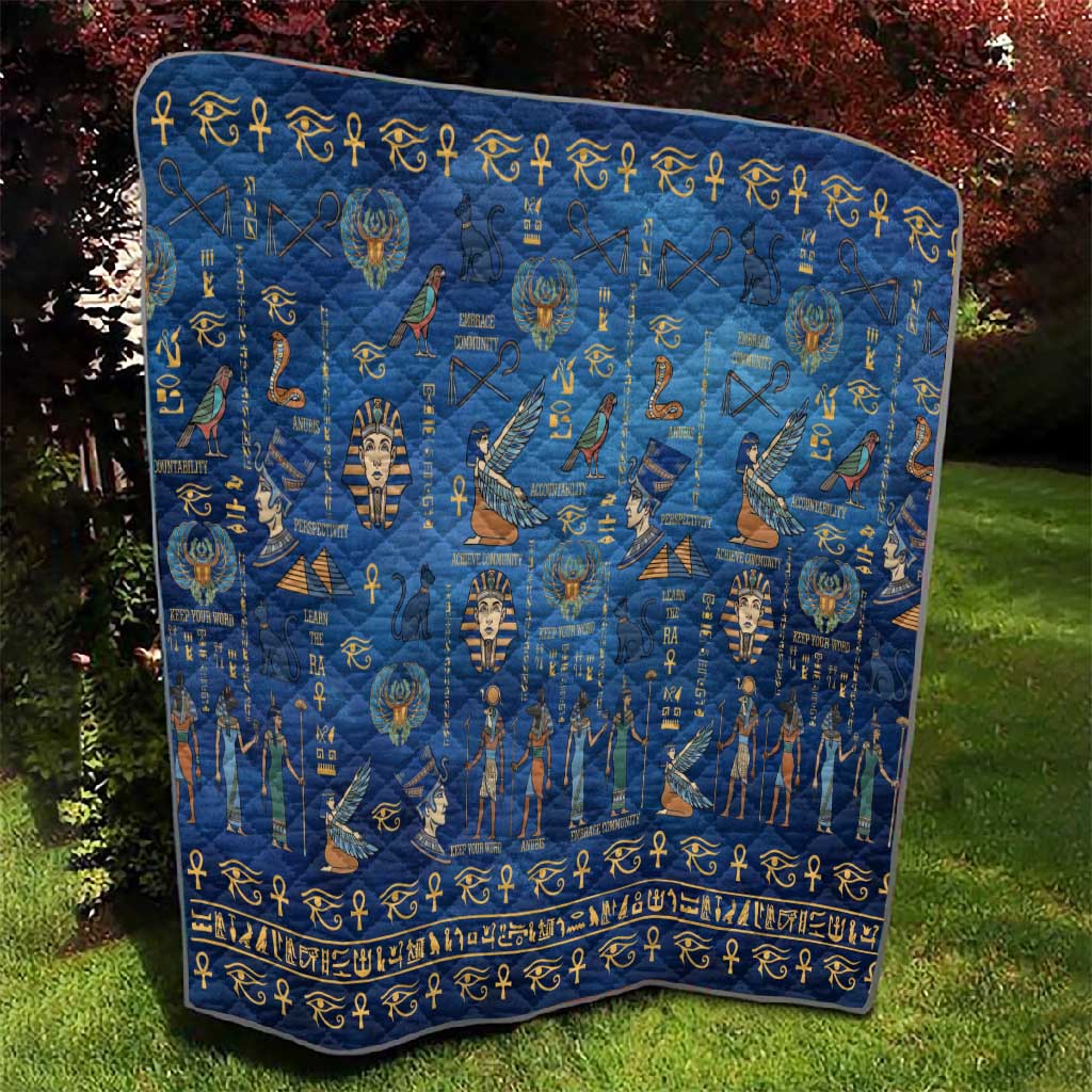 Ancient Egyptian Culture Quilt Pharaohs Anubis Kemet and Symbolic Motifs - African Pride