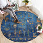 Ancient Egyptian Culture Round Carpet Pharaohs Anubis Kemet and Symbolic Motifs - African Pride