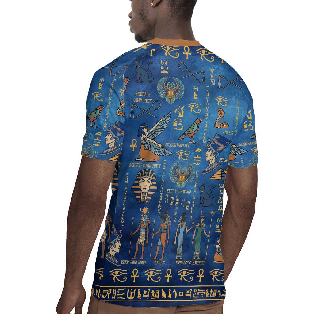 Ancient Egyptian Culture Rugby Jersey Pharaohs Anubis Kemet and Symbolic Motifs - African Pride