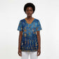 Ancient Egyptian Culture Scrub Top Pharaohs Anubis Kemet and Symbolic Motifs - African Pride