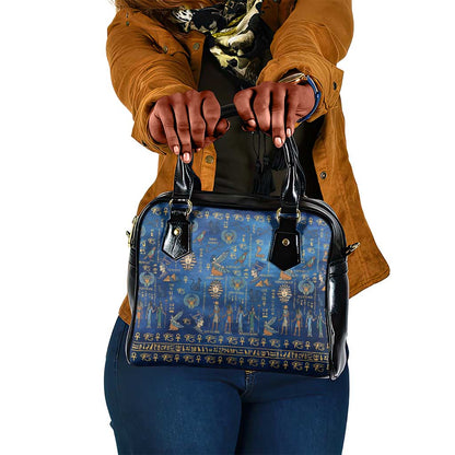 Ancient Egyptian Culture Shoulder Handbag Pharaohs Anubis Kemet and Symbolic Motifs - African Pride