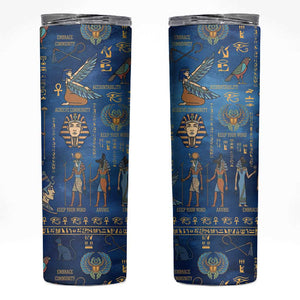 Ancient Egyptian Culture Skinny Tumbler Pharaohs Anubis Kemet and Symbolic Motifs - African Pride