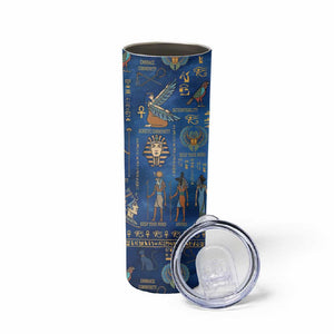 Ancient Egyptian Culture Skinny Tumbler Pharaohs Anubis Kemet and Symbolic Motifs - African Pride