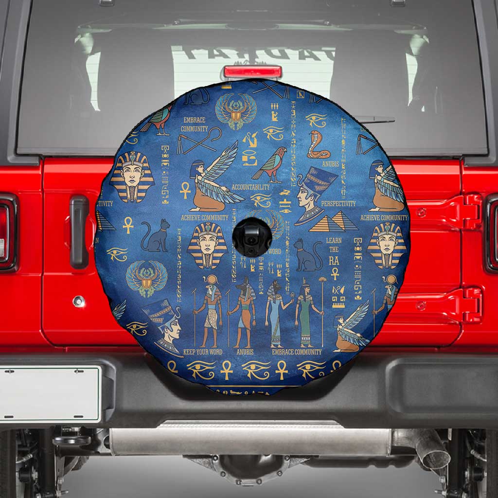 Ancient Egyptian Culture Spare Tire Cover Pharaohs Anubis Kemet and Symbolic Motifs - African Pride