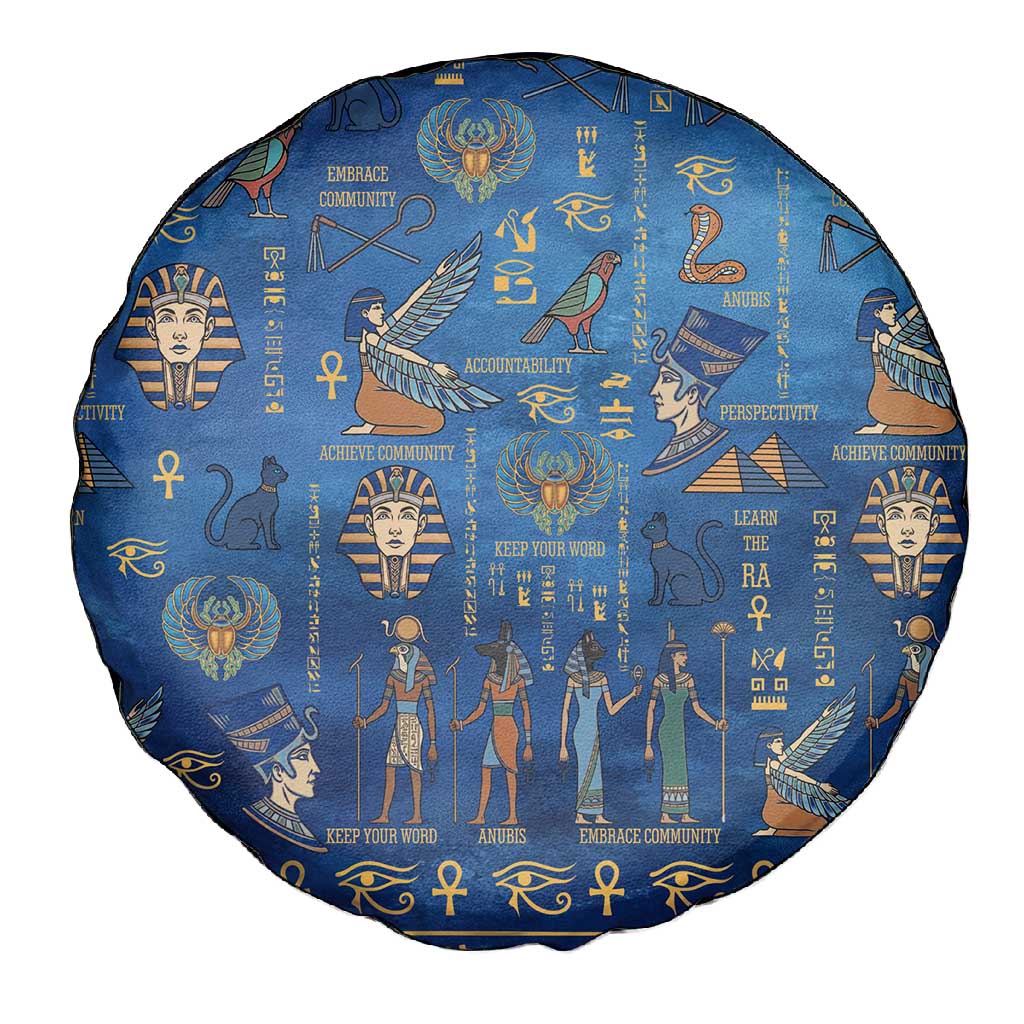 Ancient Egyptian Culture Spare Tire Cover Pharaohs Anubis Kemet and Symbolic Motifs - African Pride