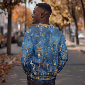 Ancient Egyptian Culture Sweatshirt Pharaohs Anubis Kemet and Symbolic Motifs - African Pride