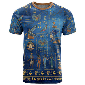 Ancient Egyptian Culture T shirt Pharaohs Anubis Kemet and Symbolic Motifs - African Pride