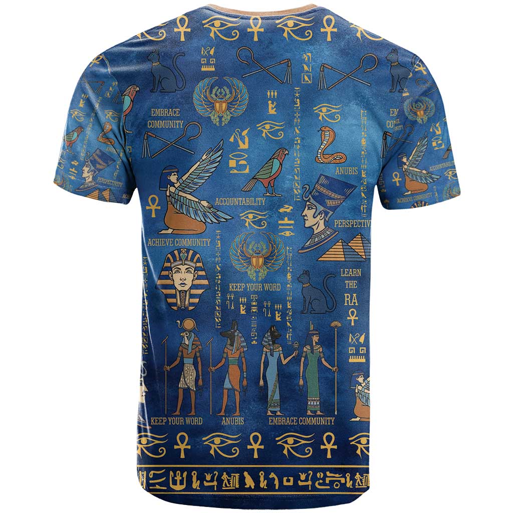 Ancient Egyptian Culture T shirt Pharaohs Anubis Kemet and Symbolic Motifs - African Pride