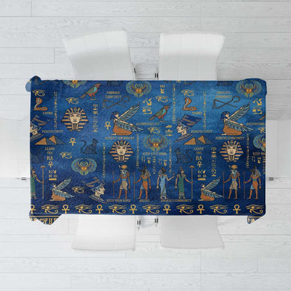 Ancient Egyptian Culture Tablecloth Pharaohs Anubis Kemet and Symbolic Motifs - African Pride