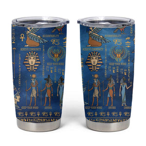 Ancient Egyptian Culture Tumbler Cup Pharaohs Anubis Kemet and Symbolic Motifs - African Pride