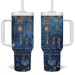 Ancient Egyptian Culture Tumbler With Handle Pharaohs Anubis Kemet and Symbolic Motifs - African Pride