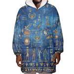 Ancient Egyptian Culture Wearable Blanket Hoodie Pharaohs Anubis Kemet and Symbolic Motifs - African Pride