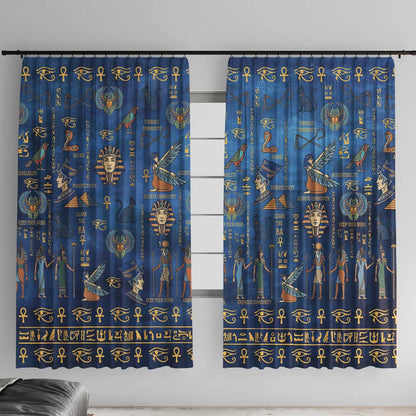 Ancient Egyptian Culture Window Curtain Pharaohs Anubis Kemet and Symbolic Motifs - African Pride