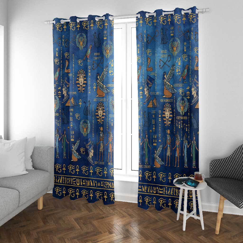Ancient Egyptian Culture Window Curtain Pharaohs Anubis Kemet and Symbolic Motifs - African Pride