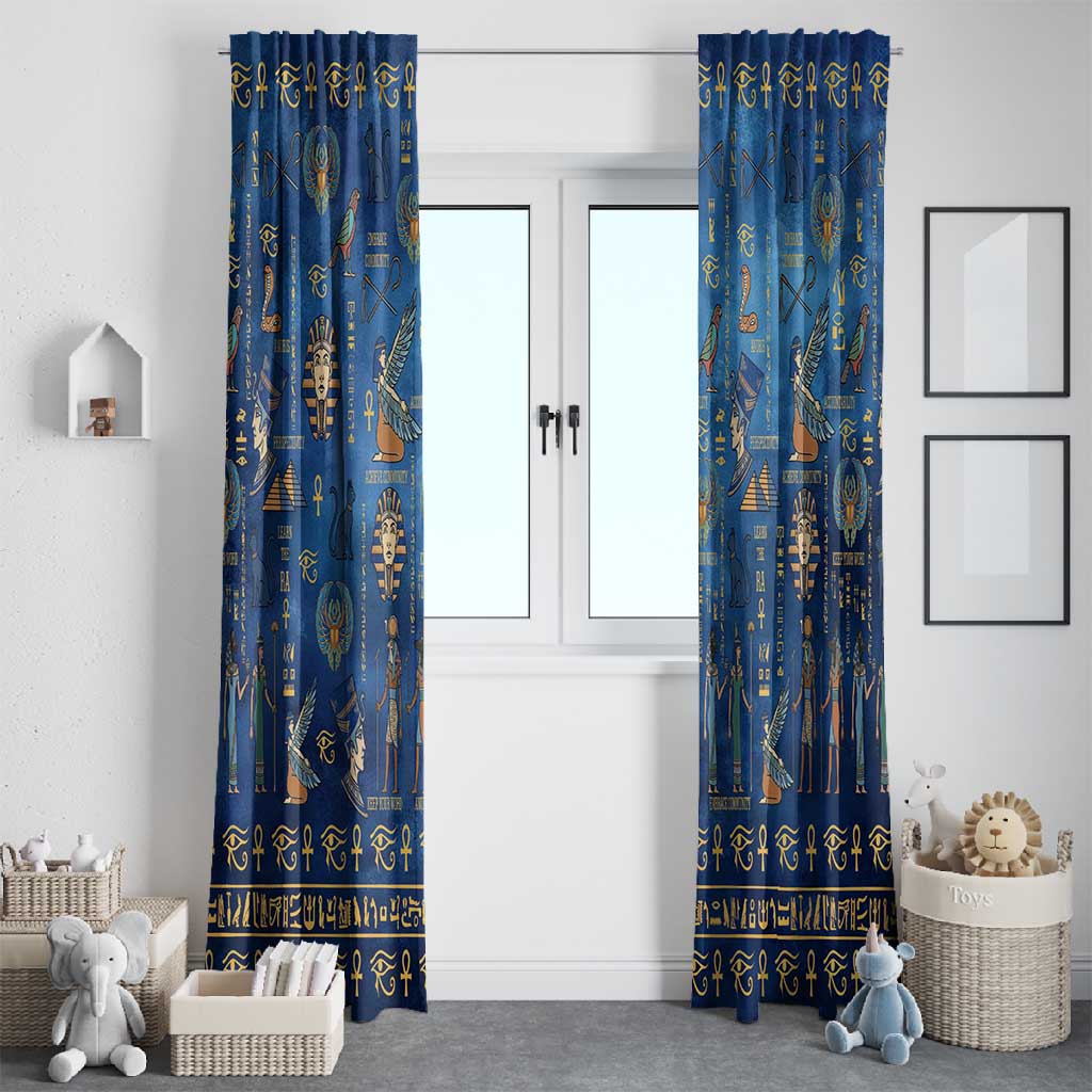 Ancient Egyptian Culture Window Curtain Pharaohs Anubis Kemet and Symbolic Motifs - African Pride