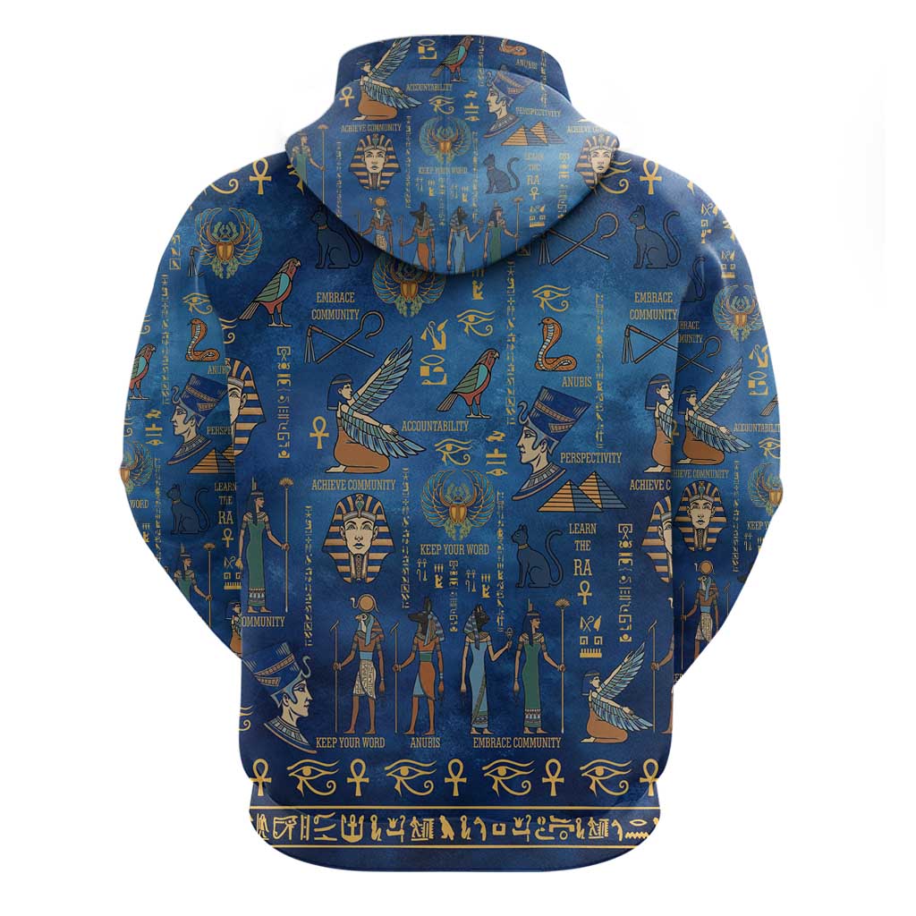 Ancient Egyptian Culture Zip Hoodie Pharaohs Anubis Kemet and Symbolic Motifs - African Pride