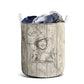 Zora Neale Hurston Laundry Basket Rustic Wood Engraved Style Illustration Joyful Portrait with Book and Map Donkey - African Pride
