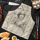 Zora Neale Hurston Apron Rustic Wood Engraved Style Illustration Joyful Portrait with Book and Map Donkey - African Pride