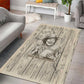 Zora Neale Hurston Area Rug Rustic Wood Engraved Style Illustration Joyful Portrait with Book and Map Donkey - African Pride