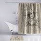 Zora Neale Hurston Bathroom Set Rustic Wood Engraved Style Illustration Joyful Portrait with Book and Map Donkey - African Pride