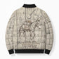 Zora Neale Hurston Bomber Puffer Jacket Rustic Wood Engraved Style Illustration Joyful Portrait with Book and Map Donkey - African Pride