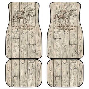 Zora Neale Hurston Car Mats Rustic Wood Engraved Style Illustration Joyful Portrait with Book and Map Donkey - African Pride