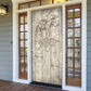 Zora Neale Hurston Door Cover Rustic Wood Engraved Style Illustration Joyful Portrait with Book and Map Donkey - African Pride