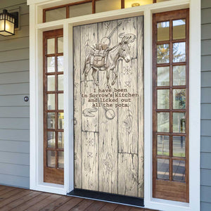 Zora Neale Hurston Door Cover Rustic Wood Engraved Style Illustration Joyful Portrait with Book and Map Donkey - African Pride