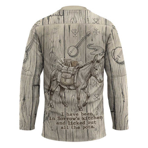 Zora Neale Hurston Hockey Jersey Rustic Wood Engraved Style Illustration Joyful Portrait with Book and Map Donkey - African Pride