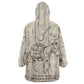 Zora Neale Hurston Kid Wearable Blanket Hoodie Rustic Wood Engraved Style Illustration Joyful Portrait with Book and Map Donkey - African Pride