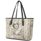 Zora Neale Hurston Leather Tote Bag Rustic Wood Engraved Style Illustration Joyful Portrait with Book and Map Donkey - African Pride