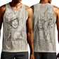 Zora Neale Hurston Men Tank Top Rustic Wood Engraved Style Illustration Joyful Portrait with Book and Map Donkey - African Pride