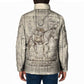Zora Neale Hurston Padded Jacket Rustic Wood Engraved Style Illustration Joyful Portrait with Book and Map Donkey - African Pride