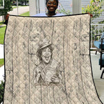 Zora Neale Hurston Quilt Rustic Wood Engraved Style Illustration Joyful Portrait with Book and Map Donkey - African Pride
