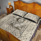 Zora Neale Hurston Quilt Bed Set Rustic Wood Engraved Style Illustration Joyful Portrait with Book and Map Donkey - African Pride
