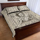 Zora Neale Hurston Quilt Bed Set Rustic Wood Engraved Style Illustration Joyful Portrait with Book and Map Donkey - African Pride