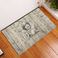 Zora Neale Hurston Rubber Doormat Rustic Wood Engraved Style Illustration Joyful Portrait with Book and Map Donkey - African Pride