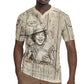 Zora Neale Hurston Rugby Jersey Rustic Wood Engraved Style Illustration Joyful Portrait with Book and Map Donkey - African Pride