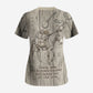 Zora Neale Hurston Scrub Top Rustic Wood Engraved Style Illustration Joyful Portrait with Book and Map Donkey - African Pride
