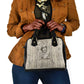 Zora Neale Hurston Shoulder Handbag Rustic Wood Engraved Style Illustration Joyful Portrait with Book and Map Donkey - African Pride