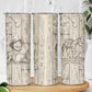 Zora Neale Hurston Skinny Tumbler Rustic Wood Engraved Style Illustration Joyful Portrait with Book and Map Donkey - African Pride