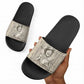 Zora Neale Hurston Slide Sandals Rustic Wood Engraved Style Illustration Joyful Portrait with Book and Map Donkey - African Pride
